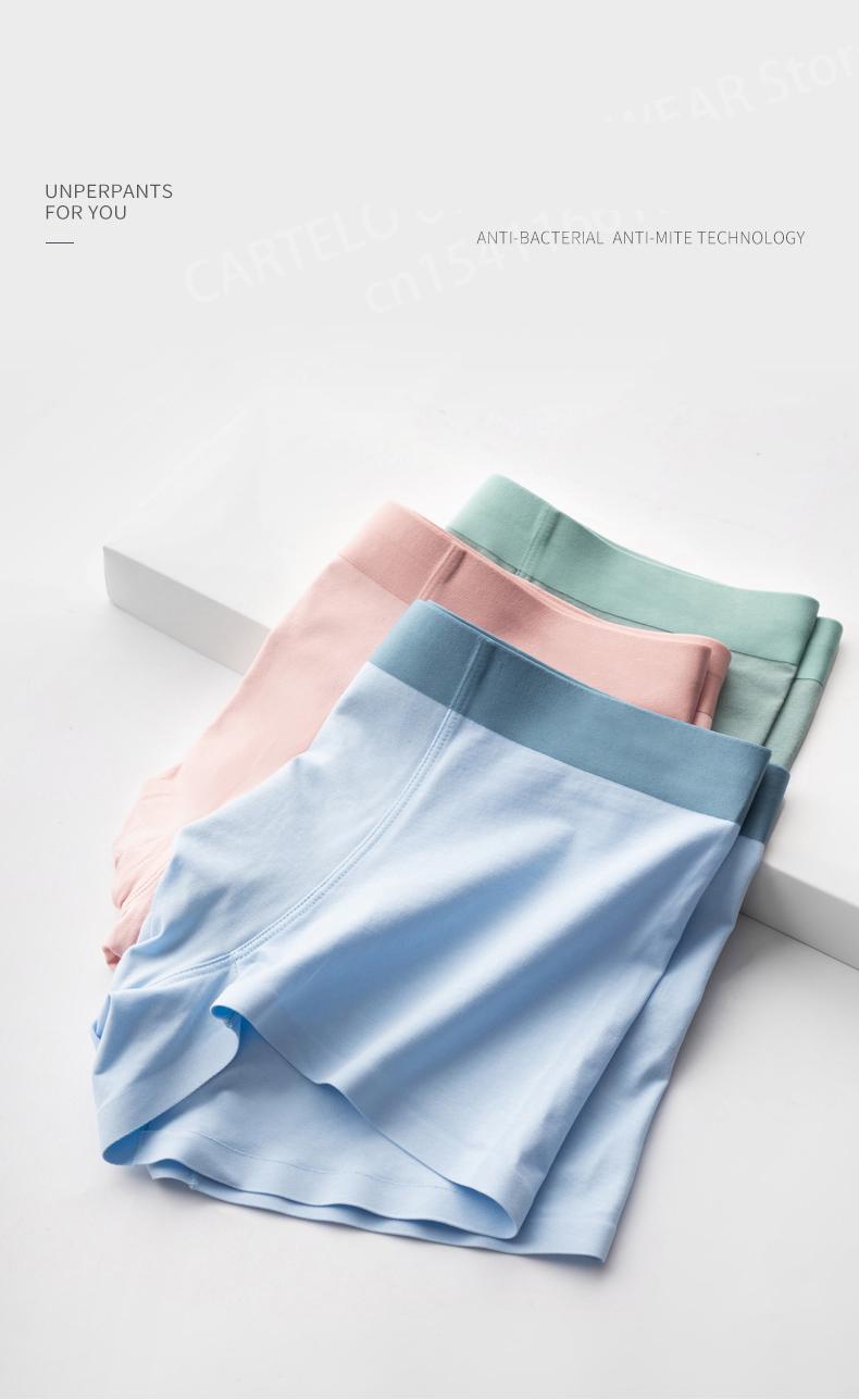 Brand Men's Underwear Graphene 3A Antibacterial Underpants Pure Cotton Men Boxer Shorts Moisture Absorbent Elastic Male Panties